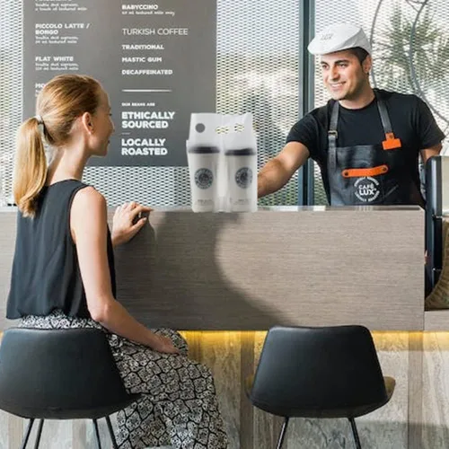 Vista 9 de Elyfree 200 unidades de transportador de bebidas para entrega, transportador de plástico transparente con asa para café/té/jugo, bolsas portátiles