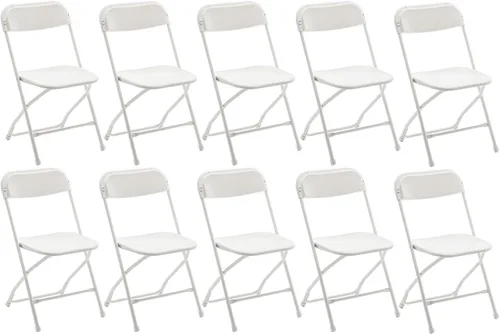 Vista 21 de BTEXPERT Silla Plegable de Plástico Blanco con Marco de Acero, Silla Comercial de Alta Capacidad para Eventos, Ligera, Set para Oficina, Boda