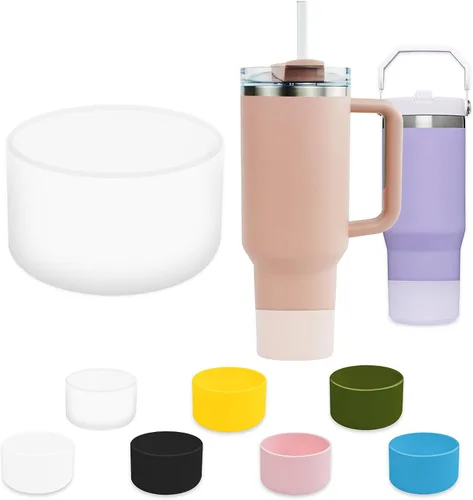 Vista 9 de Bota de silicona para vaso Stanley Quencher, cubierta protectora para la parte inferior de la botella de agua (negro)
