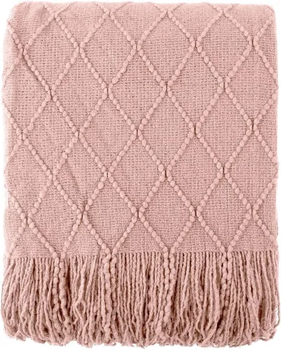 Vista 19 de BATTILO HOME Manta verde manzana para sofá, suave manta de punto de chenilla con borlas para la decoración del hogar, manta verde primavera