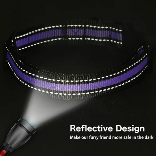 Vista 3 de ARING PET Collar reflectante para perro, collar de perro morado suave para perros medianos, collares de perro de nailon ligero con hebilla