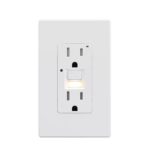 Vista 14 de AIDA - Salida GFCI de 15 amperios, enchufe eléctrico con luz nocturna de autoprueba, receptáculo resistente a manipulaciones con indicador LED