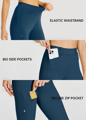 Vista 3 de Willit Pantalones de equitación para mujer con asiento completo, pantalones de silicona con bolsillo con cremallera