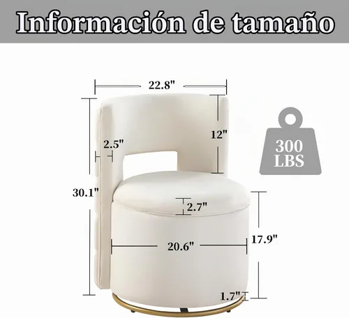 Vista 2 de Silla de tocador con almacenamiento, respaldo copetudo con botones, totalmente montada