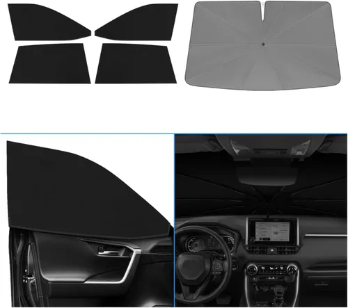 Vista 70 de KUST - Parasol plegable para parabrisas para BMW X1 E84, accesorios 2011 2012 2013 2014 2015, protector de visera de sol ajustable que bloquea