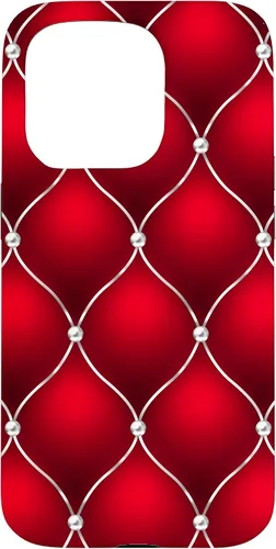 Vista 14 de Red Ombre Quilted Bling Funda para iPhone 17