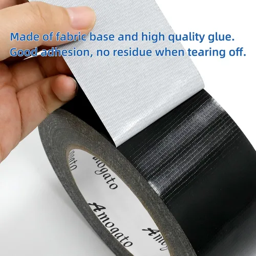 Vista 4 de Cinta adhesiva impermeable resistente para uso industrial y exterior, 3 rollos de 1.88 x 30 yardas, resistente al desgarro, cinta adhesiva negra