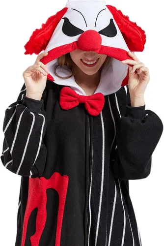 Vista 2 de DarkCom Unisex Adult Cosplay Animal Onesie Halloween Costume Christmas One Piece Pajamas Sleepwear for Women Men
