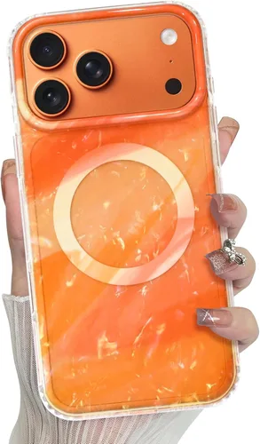 Vista 13 de Bonoma Funda magnética para iPhone 13 【Soporte para Magsafe】Protector de cámara de lujo de cristal fluorescente iridiscente con láser brillante + 2