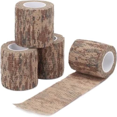 Vista 12 de DROK 4/10 Rollos de Cinta de Camuflaje Autoadhesiva, Vendaje de Camuflaje para Deportes al Aire Libre, Escalada, Camping, 2/3 Pulgadas x 4.5 Metros