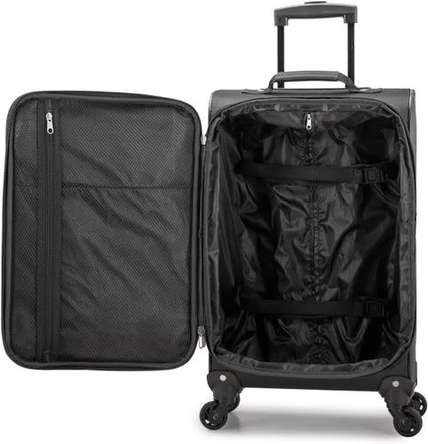 Vista 3 de U.S. Traveler Aviron Bay - Equipaje extensible con ruedas giratorias, Negro), US08125K23