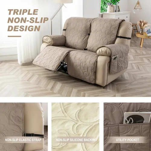 Vista 2 de Genina Fundas de sofá para 3 cojines 100% impermeables Fundas de sofá para sofá reclinable Fundas de sofá de 3 plazas para sofás reclinables