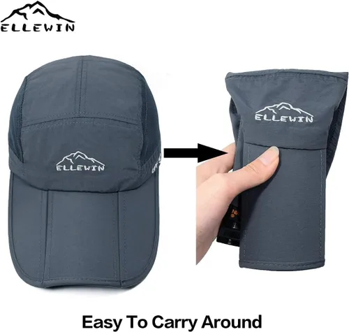Vista 40 de ELLEWIN Gorra de béisbol unisex UPF 50 sin estructura, con pico grande y plegable