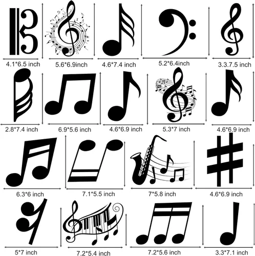 Vista 6 de Notas musicales colgantes espirales musicales para fiesta de cumpleaños, decoración de notas musicales, piano, música, fiesta, espiral, recortado