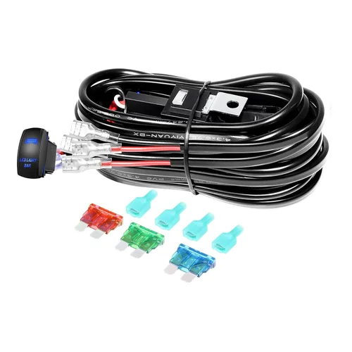 Vista 20 de RIGIDON Kit de mazo de cables de barra de luz LED, interruptor basculante de 12 V, 18 AWG, relé de alimentación, cable automotriz para barra de luz