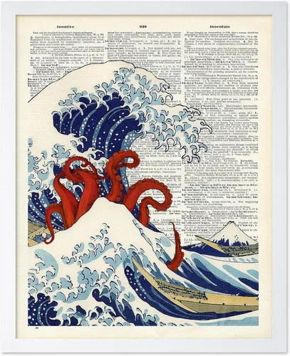 Vista 77 de Poster Master Póster de pulpo para parejas, póster de diccionario, arte Kraken, regalo romántico para él, ella, amantes, decoración náutica