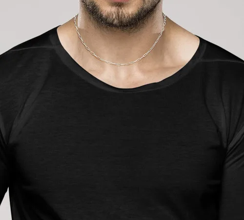 Vista 4 de Miabella Collar de cadena de eslabones de clip de plata de ley 925 maciza italiana de 0.098 in para mujeres y hombres, fabricado en Italia