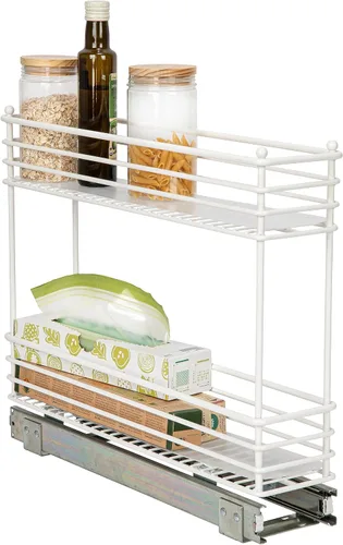 Vista 17 de Household Essentials Organizador extraíble de dos niveles de acero negro mate