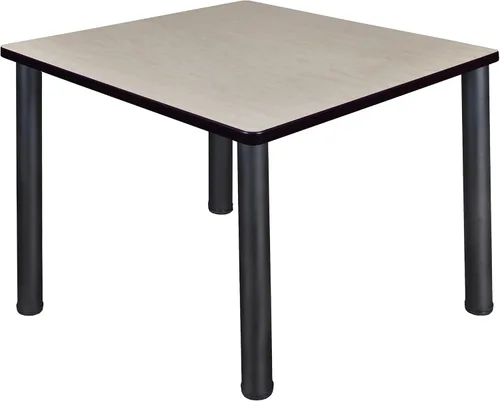 Vista 13 de Regency Kee - Mesa cuadrada pequeña para sala de descanso de 30 pulgadas, parte superior de cerezo, patas negras