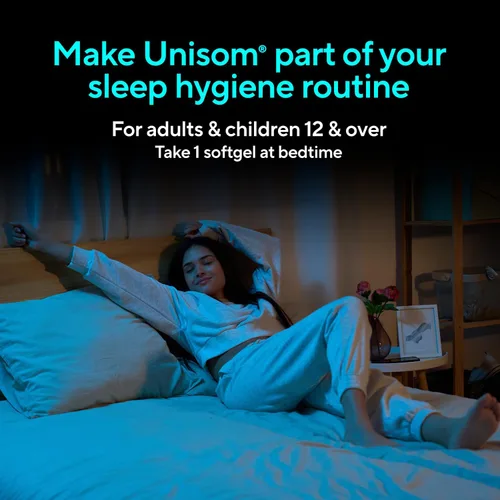 Vista 10 de Unisom SleepGels - Cápsulas de ayuda para dormir nocturnas para adultos, difenhidramina HCI 50 mg, medicina para dormir que no forma hábito