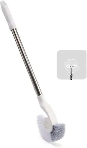 Vista 8 de Escobilla de inodoro, cepillo de inodoro con gancho, juego de cepillos de inodoro resistente para almacenamiento de baño, limpieza profunda, cepillo