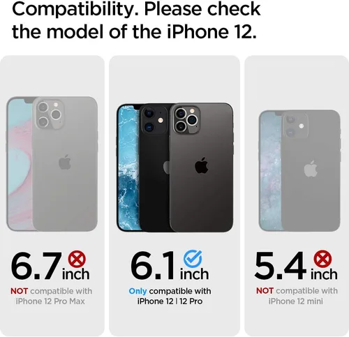 Vista 2 de Spigen Funda de cristal líquido compatible con iPhone 12 Pro y compatible con iPhone 12, transparente