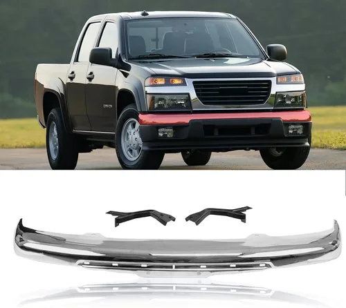 Vista 8 de CarPartsDepot Barra frontal para parachoques delantero, color negro, con soporte, compatible con Chevrolet Colorado y GMC Canyon 2004-2012 y Isuzu