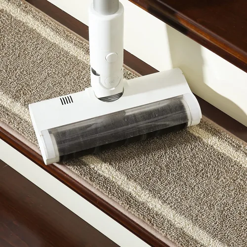 Vista 6 de COSY HOMEER Alfombra antideslizante suave de 28 x 9 pulgadas, para interiores en peldaños de madera, alfombras para niños y perros, 100 % poliéster