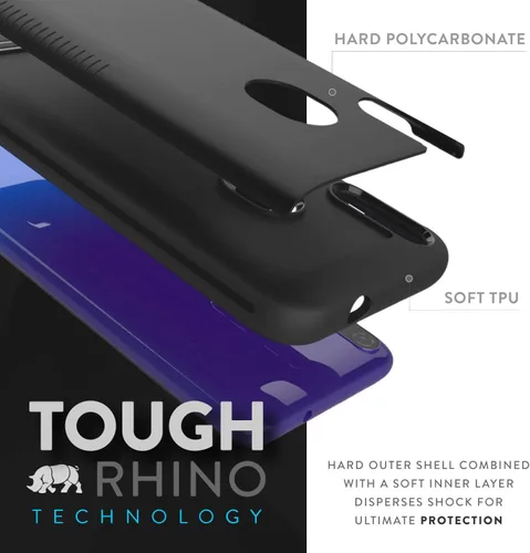 Vista 4 de TUDIA Merge - Carcasa rígida de doble capa para BLU Vivo X6/G60/v70 (negro mate)
