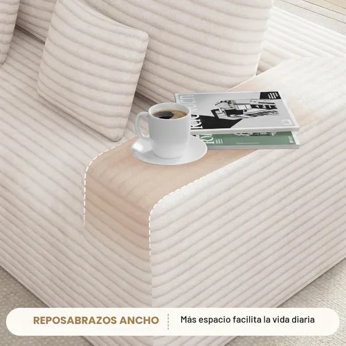 Vista 6 de Luxanimarion Sofá cama modular grande de 136 pulgadas con diván, sofá cama sin hueso en forma de U con otomana, no requiere montaje, asiento Beige
