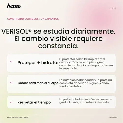 Vista 7 de BeMe Colágeno líquido Glow para mujer – VERISOL bovino, 30 paquetes