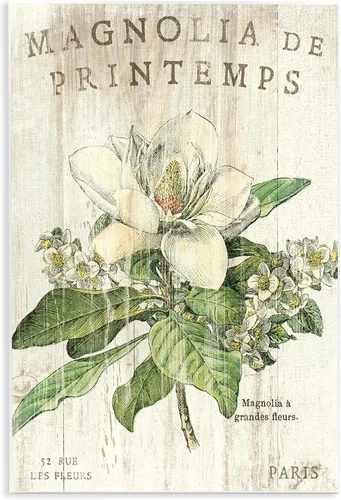 Vista 8 de Stupell Industries Lienzo decorativo para pared, diseño de magnolias francesas en primavera, fabricado con orgullo en Estados Unidos, 24 x 30