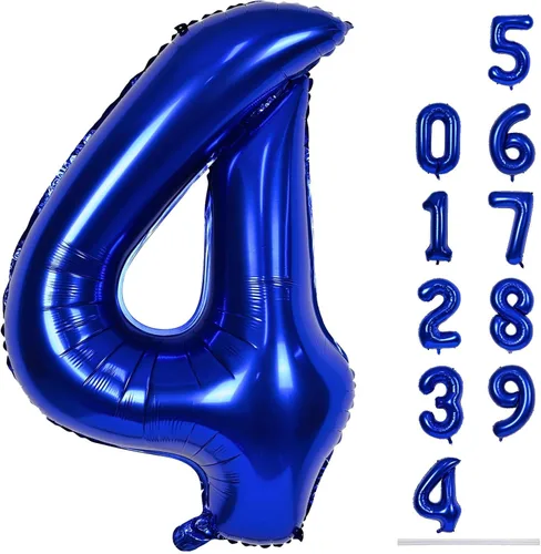 Vista 127 de Globo negro del número 0 para niñas y niños, 40 pulgadas, grande, número 0-9, de papel de aluminio, de Mylar para helio, juego de globos digitales