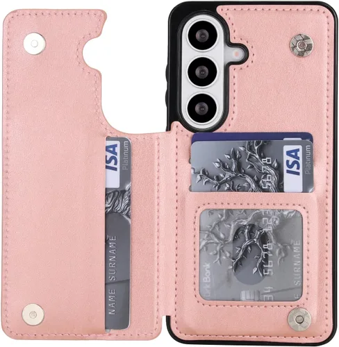 Vista 5 de Asuwish Funda de teléfono para Samsung Galaxy S26 Plus S26+ 5G con protector de pantalla de vidrio templado y tarjetero con soporte para tarjetero