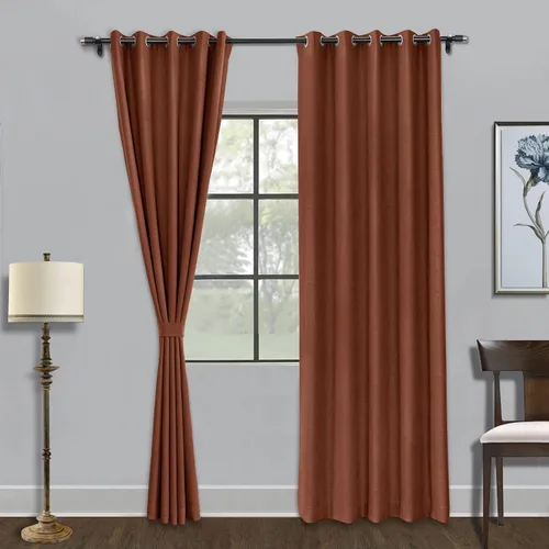 Vista 12 de Fcosie Cortinas opacas de 84 pulgadas de largo con textura de lino, con aislamiento térmico, con ojales en la parte superior con forro opaco blanco