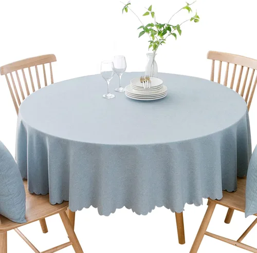 Vista 13 de Jeloris Mantel redondo impermeable a prueba de derrames, resistente a las manchas, sin arrugas, lavable, mantel decorativo de tela para cocina, Beige