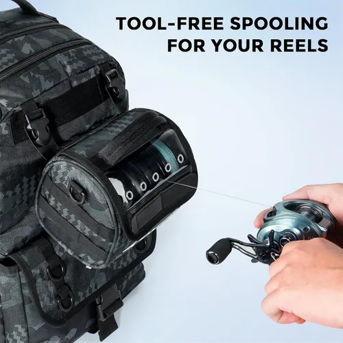 Vista 6 de KastKing BaitSpace Bolsa de gestión de línea, bolsa de almacenamiento de línea de pesca con nailon resistente al agua, ventana transparente, divisor
