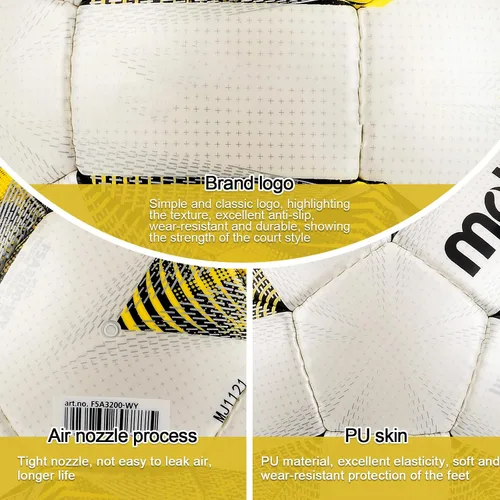 Vista 7 de M.A.K Soccer F5A3200 Competition Ball Soft Leather Football Student Training Ball, Size 5