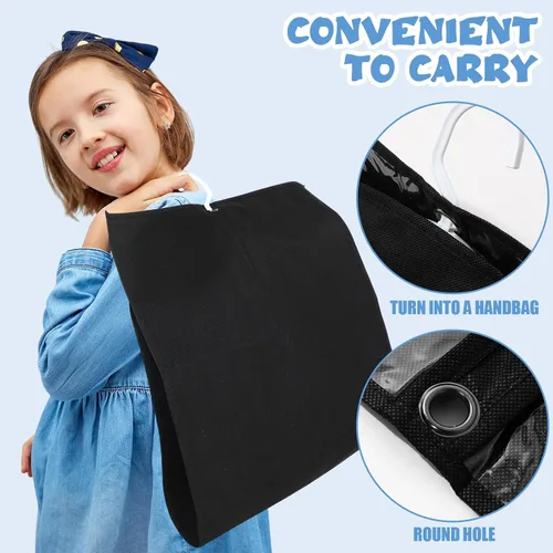 Vista 4 de Geelin 14 bolsas de ropa para baile PVC transparente, negro