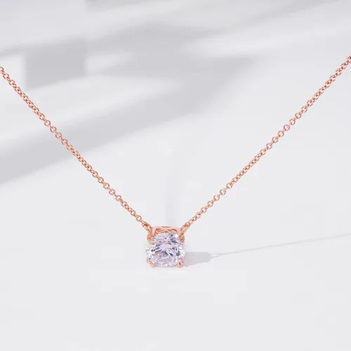 Vista 5 de Tienda Collection Sterling Silver Solitaire Pendant Necklace with Round Cut Infinite Elements Cubic Zirconia Round Solitaire Pendant