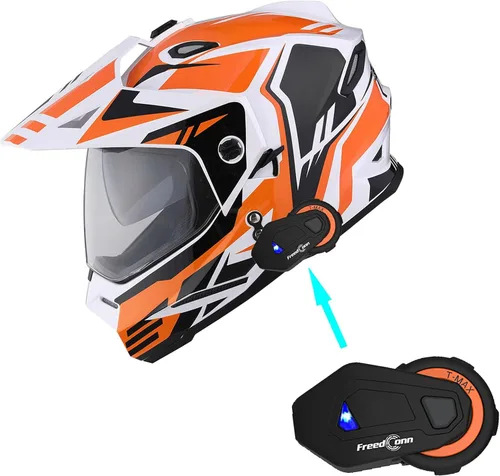 Vista 13 de 1Storm Dual Sport Motocross Off Road Casco de cara completa con visera doble: HF802