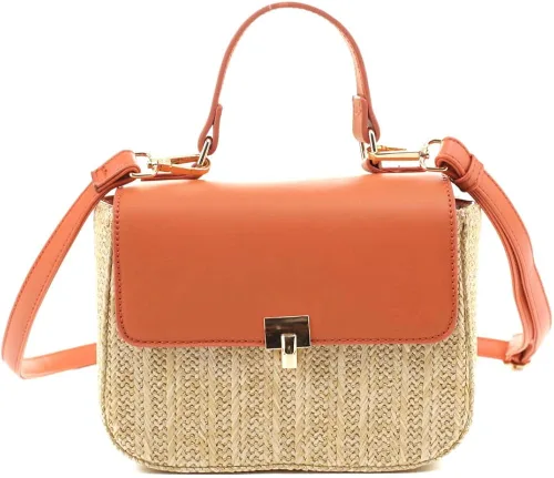 Vista 4 de Bolso cruzado con solapa pequeña y mediana para mujer con asa superior