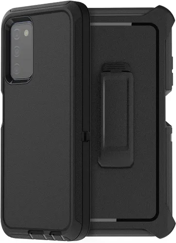 Vista 8 de AICase Funda para Galaxy A03S, resistente protección contra caídas, cuerpo completo, resistente a prueba de golpes y polvo, 3 capas, protección Negro