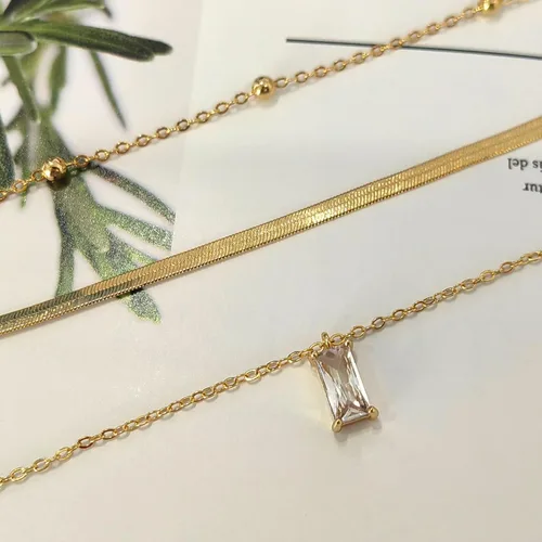 Vista 6 de HAXIYA Gold Necklace Jewelry for Women 18K GoldSilver Plated Snake Chain Necklace Choker Necklaces for Women Girl Gifts