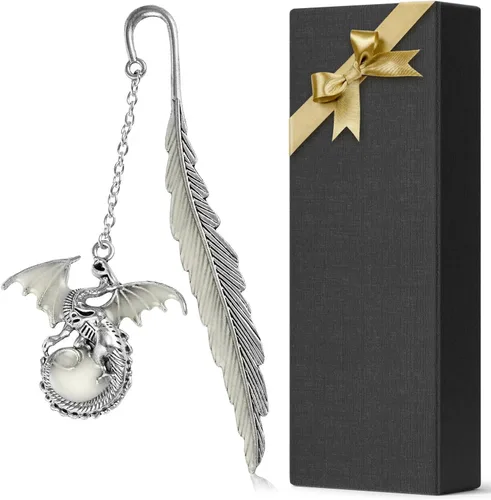 Vista 8 de Marcapáginas de Metal de Fantasy Fourth Wing con Efecto Luminoso en la Oscuridad, Marcador de Dragón Genial para Regalo para Mujeres, Hombres