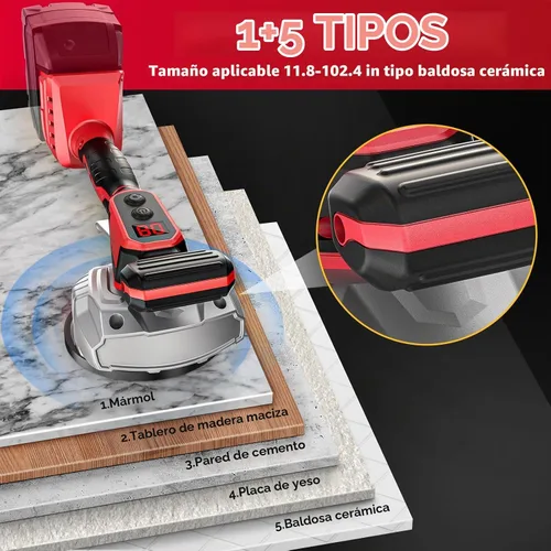 Vista 3 de Ecarke Herramienta de vibración inalámbrica para azulejos compatible con Rojo