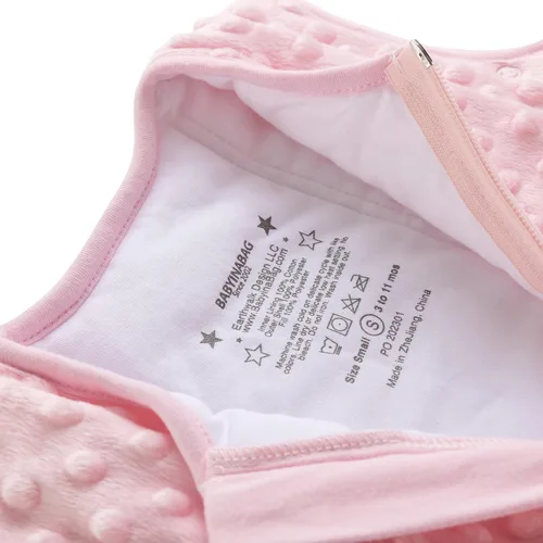 Vista 3 de BABYINABAG Saco de dormir y saco de dormir para bebé, diseño de lunares de felpa, 1.25 tog para bebés y niños pequeños (grande (22 meses - 3T))