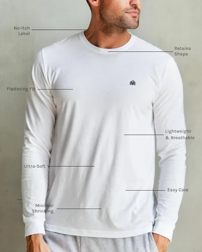 Vista 2 de INTO THE AM Camisetas de manga larga para hombre S-3 XL - Camisetas de trabajo casuales de manga larga para hombre
