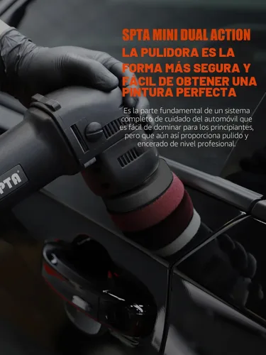 Vista 8 de SPTA Mini pulidor orbital - 3 pulgadas 10 mm/780W de velocidad variable de doble acción con almohadillas de pulido, discos de lijado, cepillo