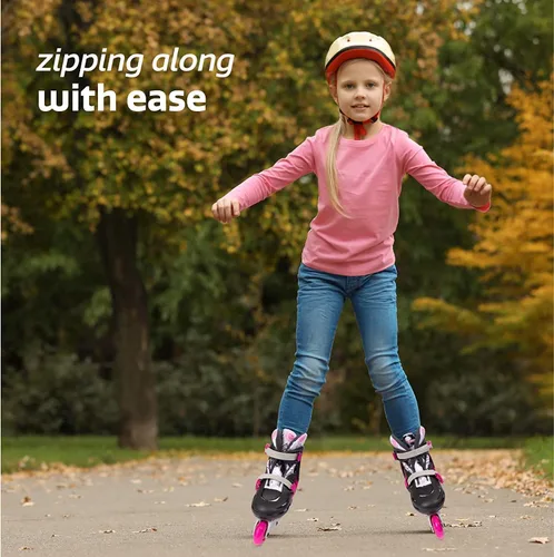 Vista 3 de New-Bounce - Patines en línea para niñas y niños, patines ajustables para exteriores para niños de 8 a 12 años para principiantes y avanzados